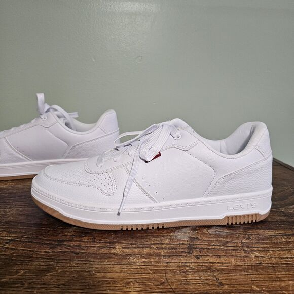 Levi's Drive Lo Mens Casual Sneakers White/Gum 10.5M - Picture 4 of 11